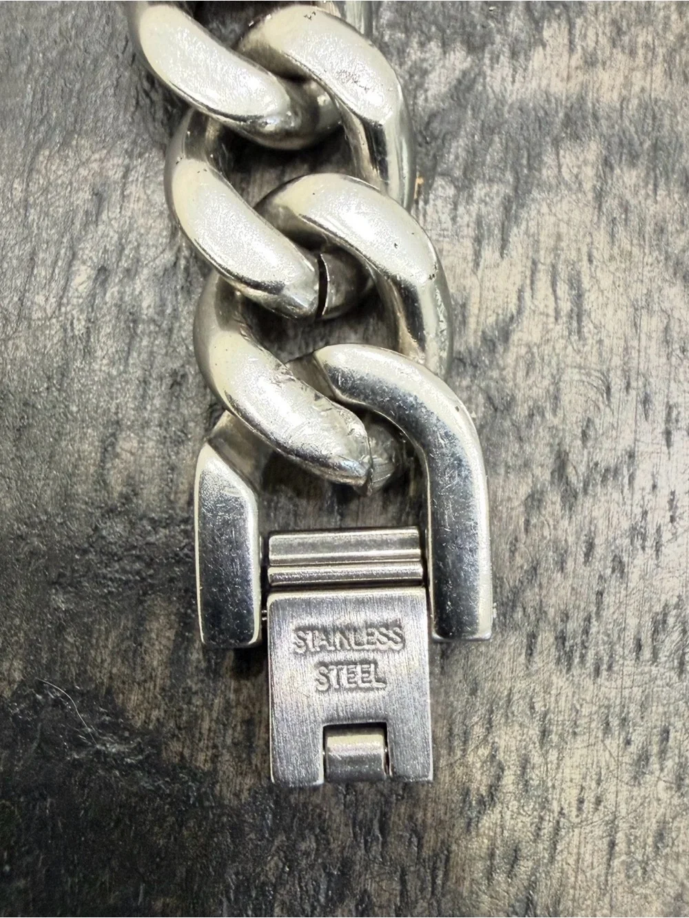 Two-Tone Men's Curb ID Bracelet — Silver Chain with Gold Plate (stainless steel)